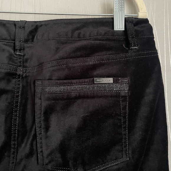 White House Black Market Black Plush Velvet Pants Size 4 - Picture 6 of 9